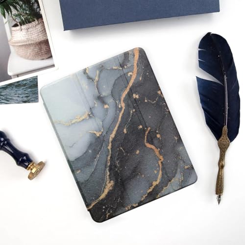 Image of ProElite Smart Case for iPad (A16) 11th /10th Generation (2025 /2022) [Auto Sleep /Wake Cover] [Left Side Pencil Holder] [Soft Flexible Case] Recoil Series - Marble Black