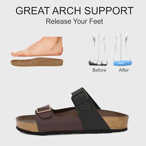 Image of Centrino Men's Berkin-Style Slip-On Sandals | Open Toe Design | Soft PU Footbed | Lightweight & Comfortable | Arch Support | On-Grip Sole | Casual Outdoor Wear (9209)
