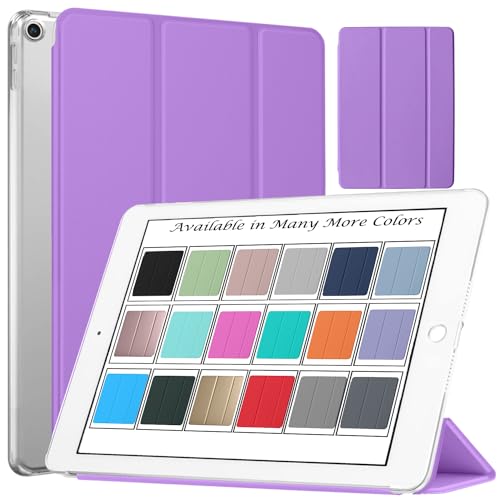 Image of DuraSafe Cases for iPad 4 iPad 3 iPad 2-9.7 Inch [ iPad 4th / 3rd / 2nd ] A1396 A1416 A1430 A1403 A1458 A1459 A1460 A1395 A1397 Trifold Hard Smart PC Translucent Back Cover - Purple
