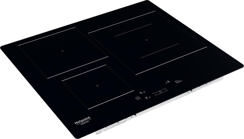 Hotpoint - HQ 5760S NE Plaque Induction 3 Foyers - Zone 28cm, Booster 7200W - Commandes Tactiles, Programmes Automatiques, Minuterie - H 5,4 x L 59 x P 51 cm - Noir Verre Céramique
