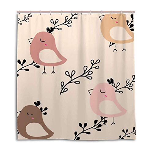 Rideau de douche lavable en machine en polyester imperméable avec crochets - 2