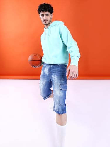 Image of The Indian Garage Co Men Regular Fit Solid Overhead Hooded Sweatshirt