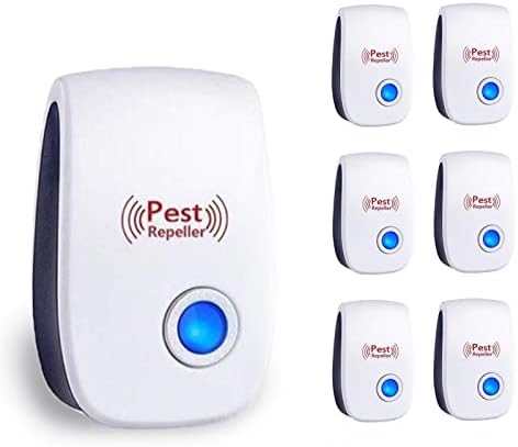 Ultrasonic Pest Repeller Plug in 6 Pack, 2023 Newest Pest Repellent Device Indoor for Insect, Roach, Mosquito, Mouse, Spiders, Bug Repellent Devices for Bedroom, Kitchen, Living Room, Office, Garage