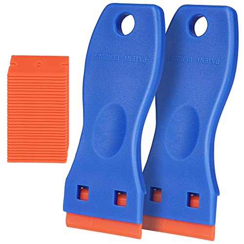 Ainiv 2PCS Rasqueta Vitroceramica, Rascador para Vitrocerámica, Incluye 30 Cuchillas de Repuesto,...