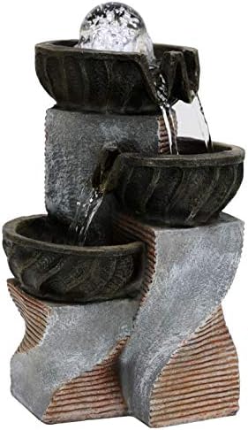 Fern Creek Crystal Ball Tabletop Fountain with LED Lights โ Indoor Water Feature - Decorative Fountain โ Crystal Ball Fountain - 6 x 7 x 11 H in.