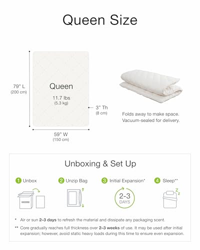 Image of FULI Premium Japanese Futon Bed, Foldable Floor Bed, Wavy Foam Core Portable Sleeping Pad Shikibuton, Made in Japan (Queen)