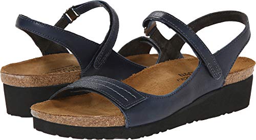 NAOT Women's Madison Wedge Sandal, Ink Leather, 40 EU/9 M US