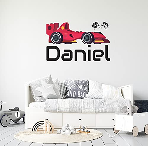 Vinilo Decorativo Coche de Carrera Personalizable 15x8 pulgadas miniatura 3