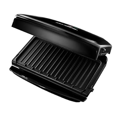 George Foreman 24330-56 Family Fitnessgrill, Kontaktgrill, Panini- und Sandwichgrill, 32,5 x 18 cm große Grillfläche, schwarz – Bild 4