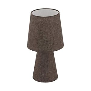 EGLO Carpara Tafellamp, hoogte 34 cm, textiel, 5,5 W, bruin