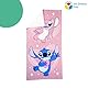 My sweety pop Strandtuch Stitch – Badetuch – Lilo und Stitch – Kinder – 70 x 140 cm – 100 % Polyester – Urlaub – Geschenkidee – Stitch und Angel – Rosa