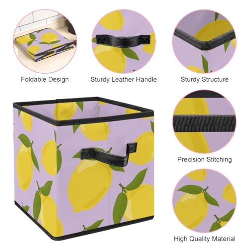 Boîte de rangement pliable jaune citron pour placard et jouets - 5