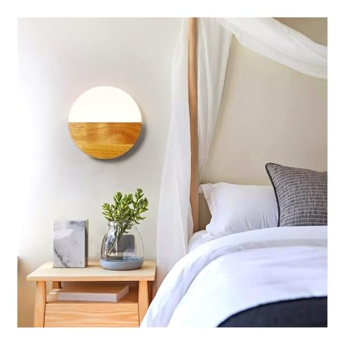 Applique da Parete per Camera da Letto, Modello Nordic LED da 8 Pollici, dimmerabile, a Mezza Luna, Rotonda, Stile scandinavo, Ideale per Camera da Letto, Soggiorno, corridoio e in