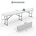 Garvee 6FT Folding Bench 2 Pack, Plastic Portable Folding Bench Seat with Carry Handle & Lock for in/Outdoor Activities, Picnic, Soccer, Caming Dining Seat, White