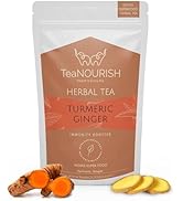TeaNOURISH Turmeric Ginger Herbal Tea | Indian Superfoods | Aids Digestion &amp; Supports Immunity | ...