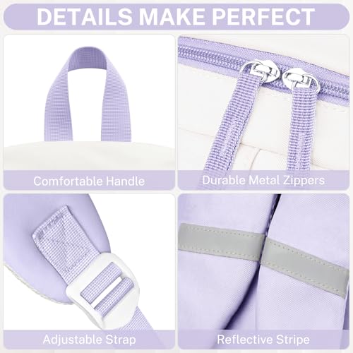 School Backpack for Girls - 4PCS Cute Girls Backpack with Lunch Box Set for Teens Women College, Middle & High School Bookbag Daypack with Aesthetic Design - 18″ Large Capacity (Age 12-25)4