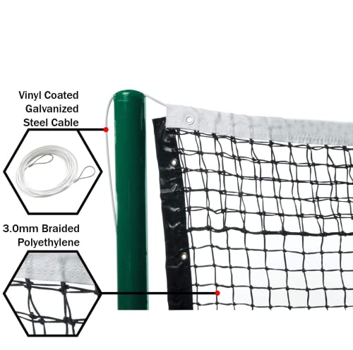 Image of AMZ SPORTS NETS HDPE Lawn Tennis Net Tournament Quality with Wire Rope (3MM - Single)