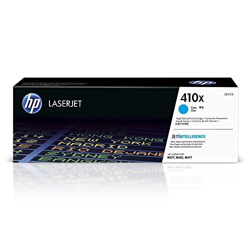 Original HP 410X Cyan High-yield Toner Cartridge | Works with HP Color LaserJet Pro M452 Series, HP Color LaserJet Pro MFP M377, M477 Series | CF411X