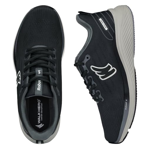 Mens Shoes Walking for Plantar Fasciitis, Men's Orthopedic Shoes with Arch Support, Arch Support Sneakers for High Rebound EVA Sole (Black, 10.5)