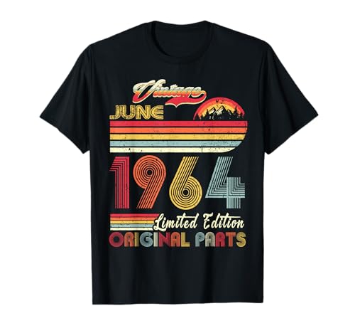 61 Years Old Retro Vintage June 1964 Funny 61st Birthday Camiseta