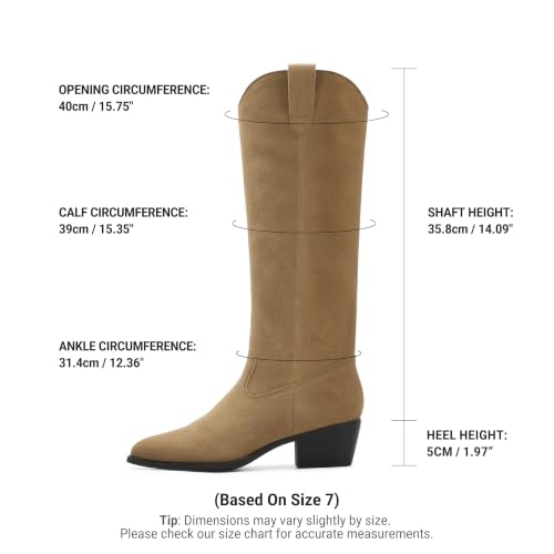 DREAM PAIRS Suede Knee High Fall Tall Boots for Women,Taupe,6 - image 6