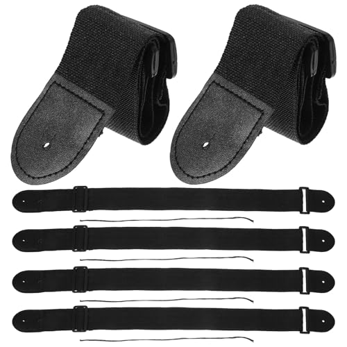 GETAJGHSD 8 correas ajustables para guitarra y bajo, correa de hombro resistente en color negro,...