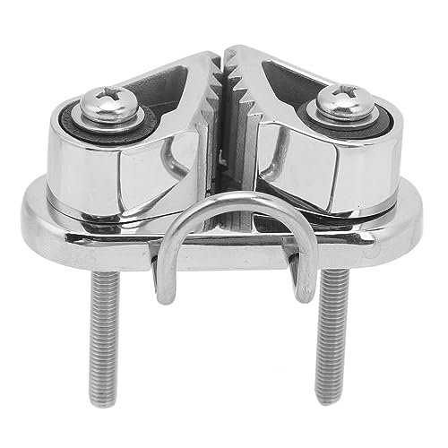 Luqeeg 316 Stainless Steel Marine Cam Cleat, Fairlead Leading Ring Anchor Rope Cleats, Easy to Adjust, Strong Holding Power, for 3-12mm Rope, Suitable for Sailing, Kayaking, Canoeing