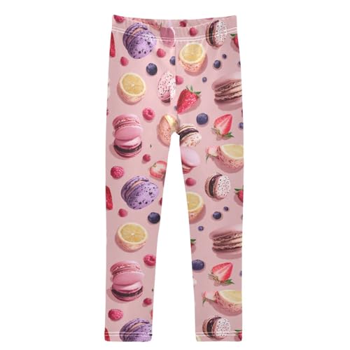Boccsty Pink Macaron Strawberry Girls Leggings Kids Yoga Pants Dance Active Tights 4T