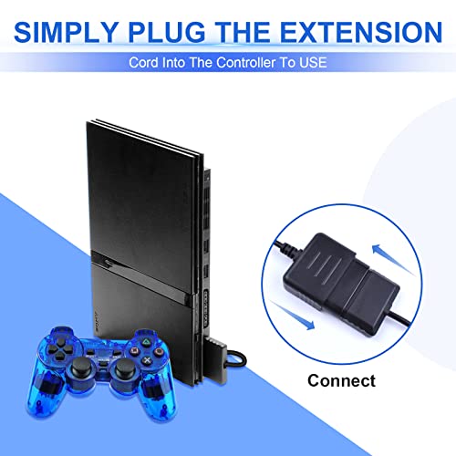 PS2 Extension Cord, 6FT Extender Cable for Sony PlayStation 1 PlayStation 2 Game Console Wired Controller 6FT(1Pack)