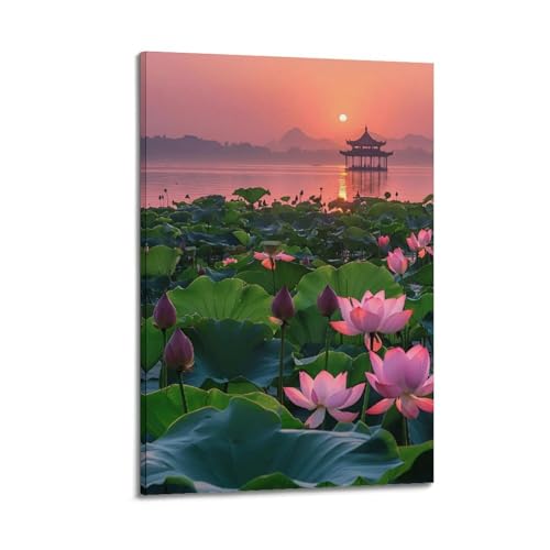 Impression sur toile Lotus Flower : le poster zen pour calmer l'ambiance de votre chambre