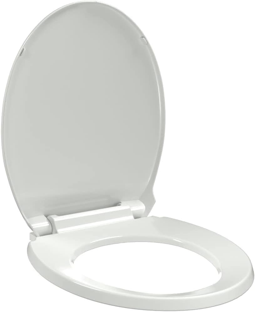 vidaXL Soft-Close Oval Toilet Seat - Robust Polypropylene Construction, Suitable for Standard Toilet Bowls, Easy Assembly and Maintenance, White
