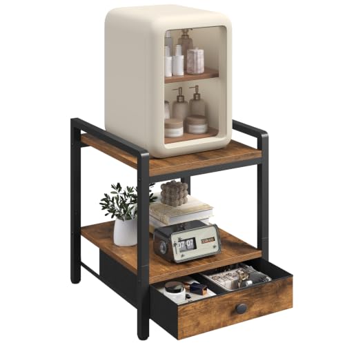 Image of YATINEY Mini Fridge Stand, Refrigerator Stand with Storage Pull-Out Drawer