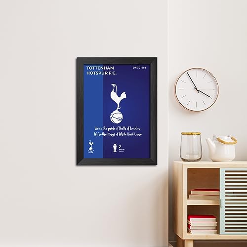 Image of TenorArts Tottenham Hotspur Football Club Poster White Logo Laminated Photo Frame Painting with Matt Finish Black Textures(12 inches x 9inches)