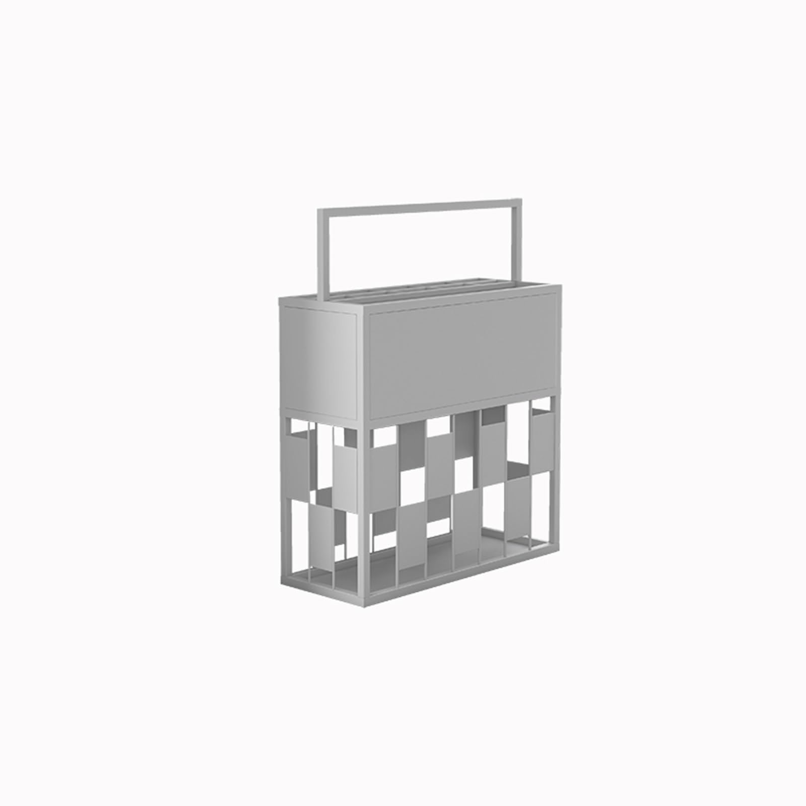 SaryEdge Commercial Large Capacity Metal Umbrella Stand - Square Umbrella Holder for Entryway, Hotel, and Business Use - Stylish Gold Metal Storage Rack,White,White