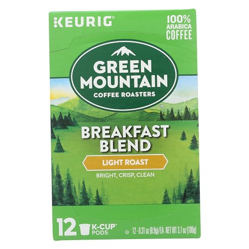 Green Mountain Coffee Keurig Single-Serve K-Cup Pods, Breakfast Blend Light Roast Coffee, 12 Count