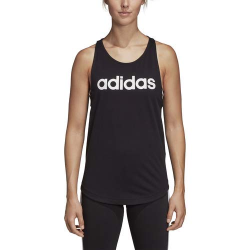 adidas Women\'s Essentials Linear Loose Tank Top, Black/White, Medium