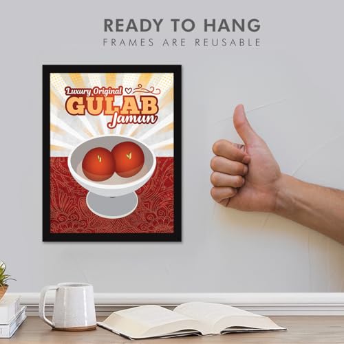 Image of Chaka Chaundh - Gulab jamun Quotes Frames - methai Quotes with Frames - sweet Quotess Wall Frames - dessert Quotess for Poster Decor - (14 X 11 Inches)