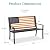 Best Choice Products Outdoor Bench 2-Person Steel Indoor/Outdoor Bench for Garden, Patio, Porch, Entryway w/American Flag, 790lb Capacity – Black/Wood