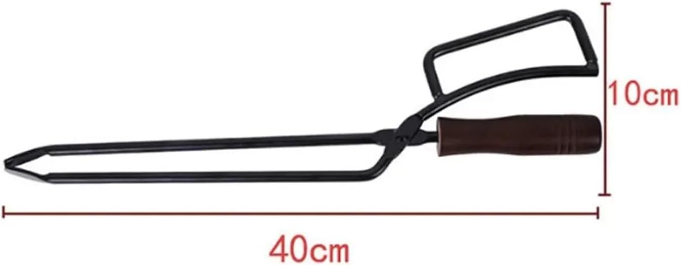 Fire Tongs Barbecue Carbon Clips Burning Tongs Charcoal Clips Duck Billed Carbon Tongs Non Hot Solid Wood Handle Carbon Clips ()