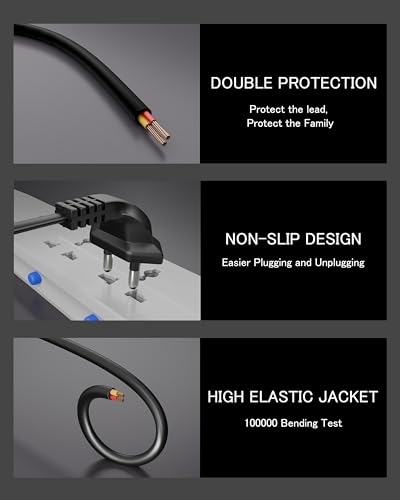 FEDUS 1.2 Meter 2-pin L-Shape Universal Replacement AC Power Cord Cable Wire for LED TV, Printer, Play Station, Laptop PC Notebook Computer, Tape Recorder, Camera Black 4 41iZ4PSGHKL