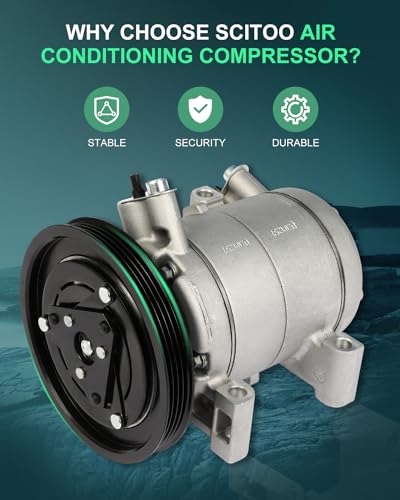 Image of SCITOO A /C Compressor fit for Nissan for Frontier 3.3L 1999-2004 | Fast Cooling, Ultra Low Noise (≤72 dB)Air Conditioner Compressor with Clutch, Easy Installation, 1522013 1522014 10348171