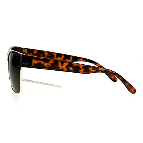 Mens Designer Fashion Sunglasses Top Half Plastic Rim Rectangular UV 4004