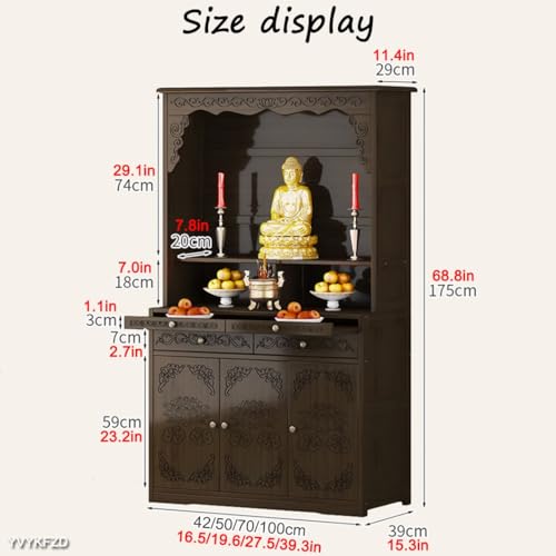 Mesa de altar pequeña para optimizar espacio de meditación budista 4