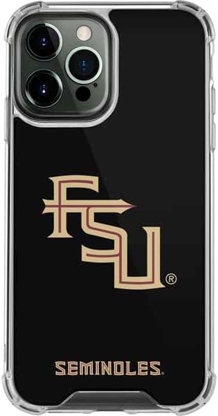 Skinit Clear Phone Case Compatible with iPhone 13 Pro Max - Officially Licensed Florida State FSU Seminoles Black Design