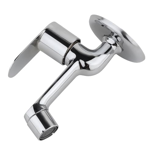 Image of BATH GURU F-Series Brass Long Body Bib Cock Tap for Bathroom & Kitchen, Chrome Plated Wall Mounted Faucet with Quarter Turn Handle, Rust Proof, Leak Resistant, Pack of 1