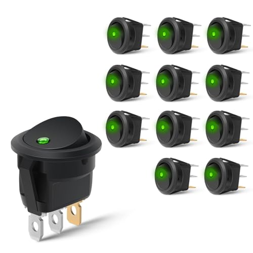 Image of Nilight 12PCS LED Rocker Switch 12V-24V 20A Blue Lighted ON Off