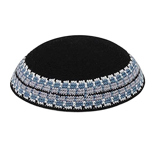 Image of Zion Judaica Quality Knit Kippahs Bulk Packs Knitted Kippot and Single Hand-Knit Kippas Kipa Clips Included