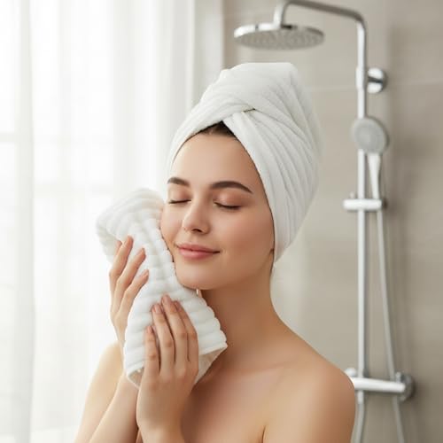 Image of 6 Pack Soft Microfiber Hand Towels for Bathroom, 16 inchx30 inch, White | Face Towels, Highly Absorbent, Quick Dry, Low Lint, Hanging Loop, Lightweight Towels for Guest Bath, Gym, Travel & Kitchen