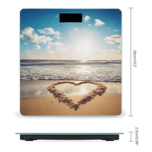 Báscula digital para baño forma corazón vidrio templado 400lb miniatura 2