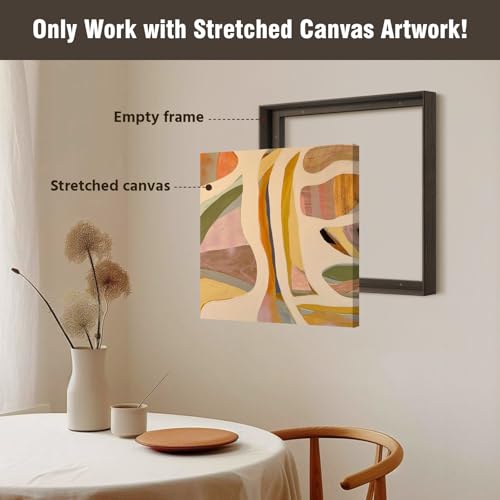 Image of Floater Frame for 10x10 Canvas Paintings,0.9 inch Deep,Walnut Woodgrain